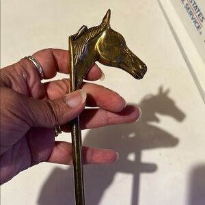 Vintage brass horse head shoehorn mid century